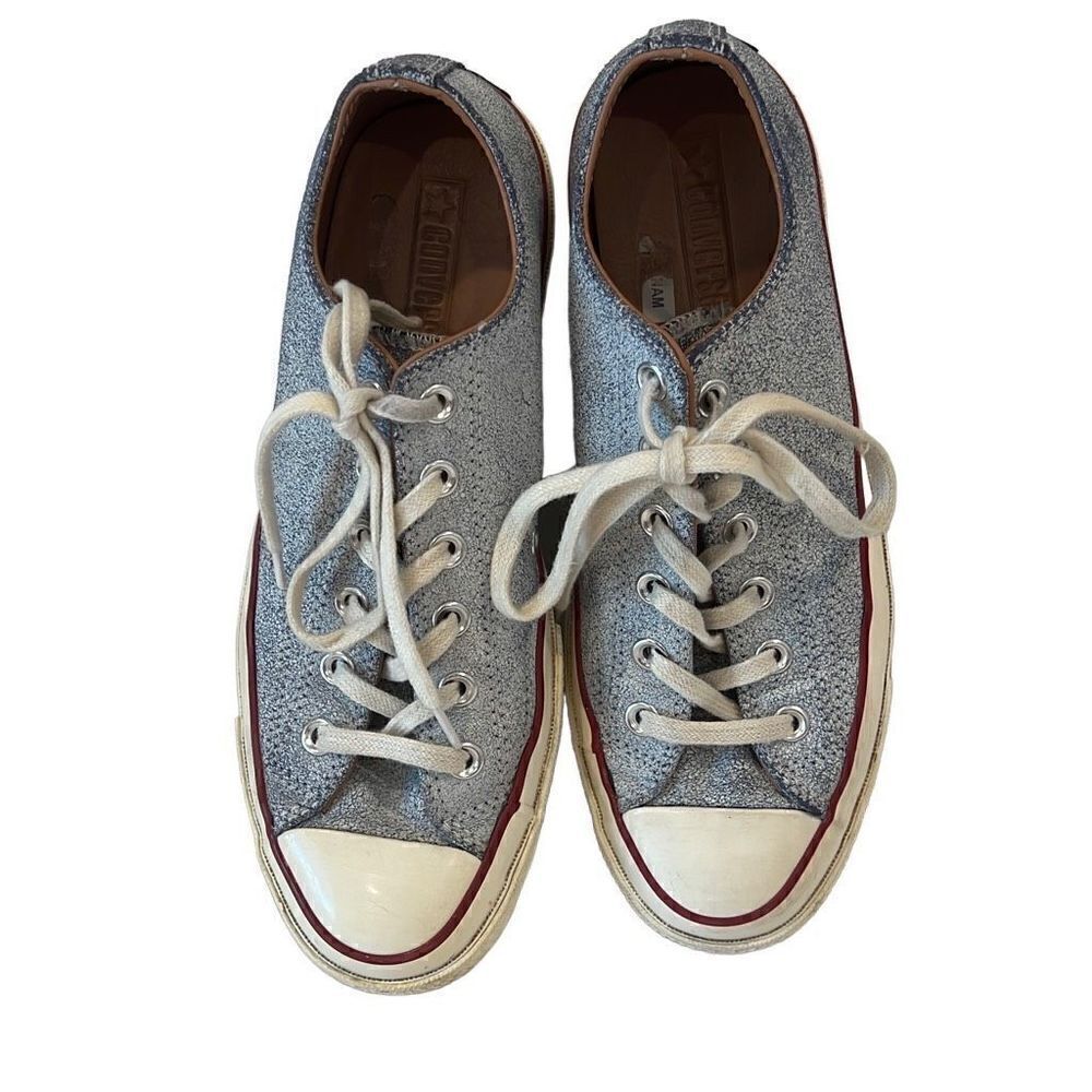 Blue crackle leather converse Sz.7 men’s 9 women’s